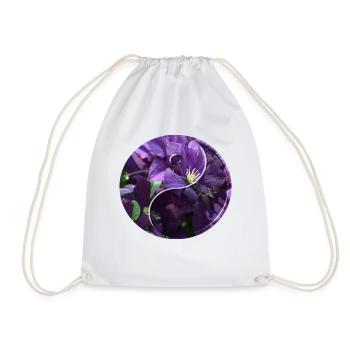 Fleurs yin yang - Sac de sport léger - blanc - Devant