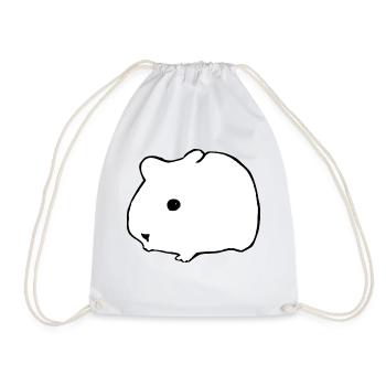 Hamster cute animal rodent animals funny pet 1 - Drawstring Bag - white - Front