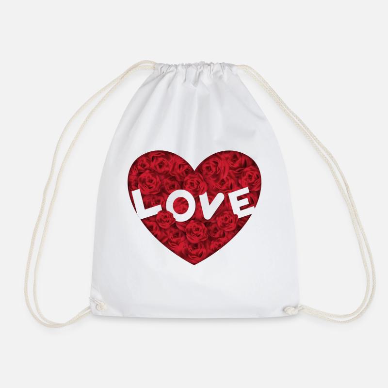 Love - Drawstring Bag - white