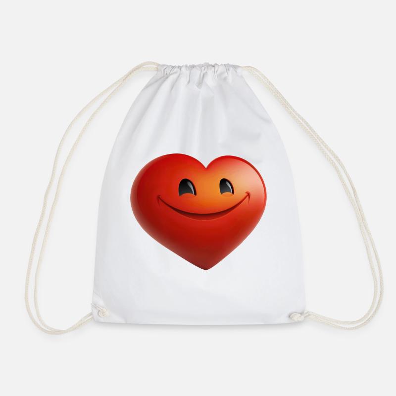 SmileHeart - Drawstring Bag - white