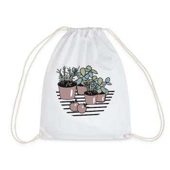 Herb garden - Drawstring Bag - white - Front
