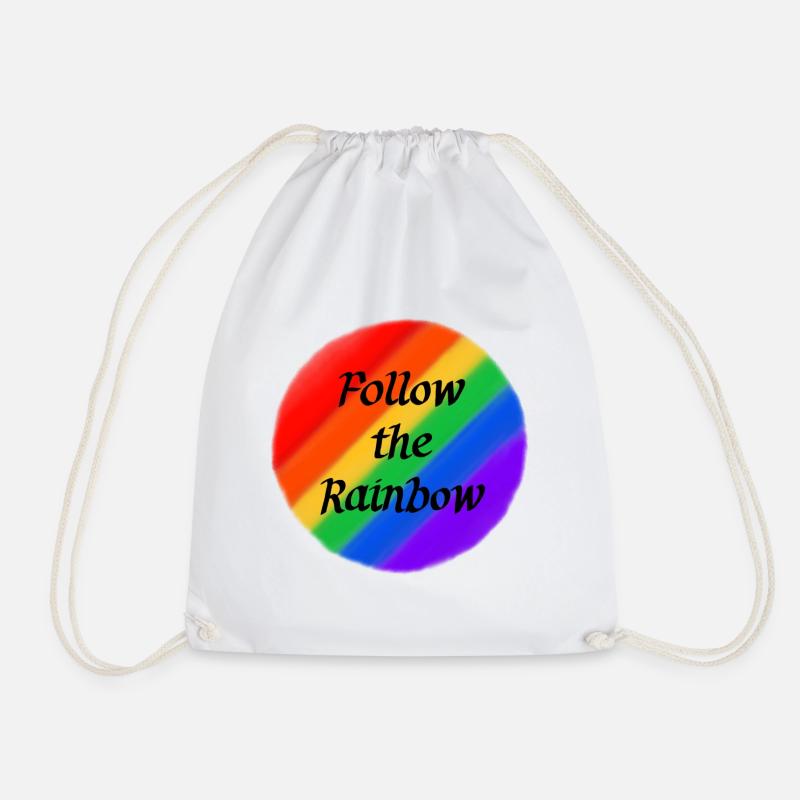 Folgen Sie dem Regenbogen - Turnbeutel - Weiß