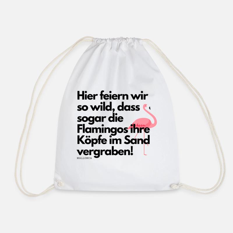Flamingo Partyspruch-Mallorca Spruch/Motiv - Turnbeutel - Weiß