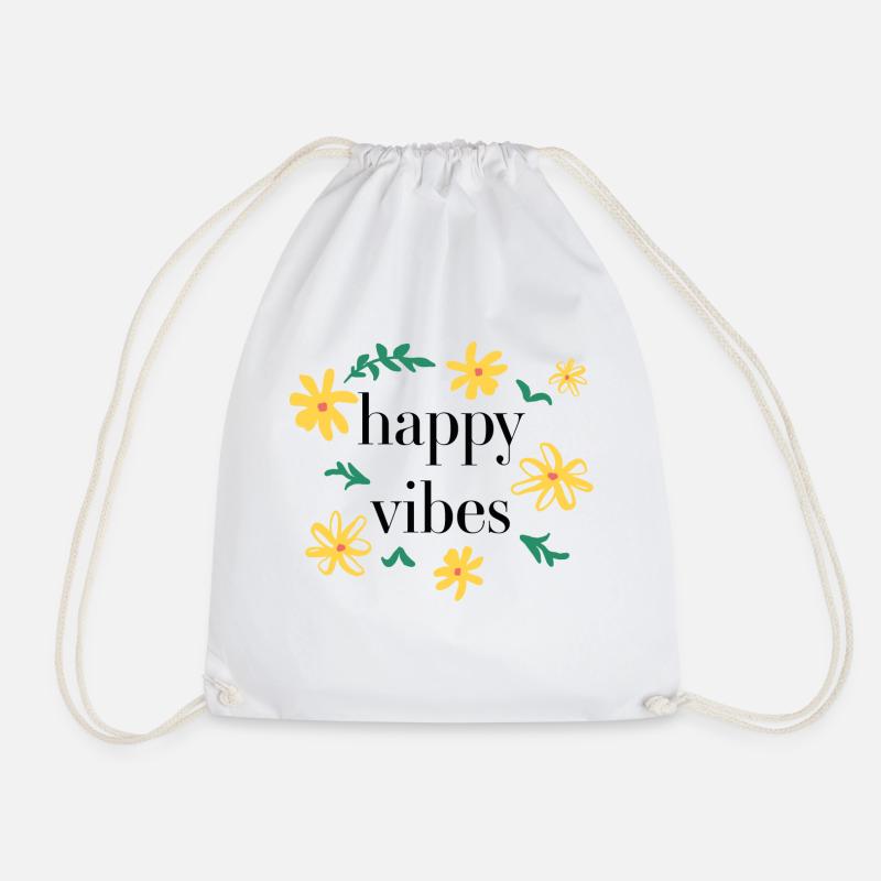 happy vibes - Turnbeutel - Weiß