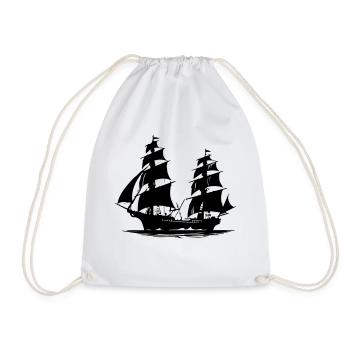 Segelschiff Pirat - Turnbeutel - Weiß - Vorne