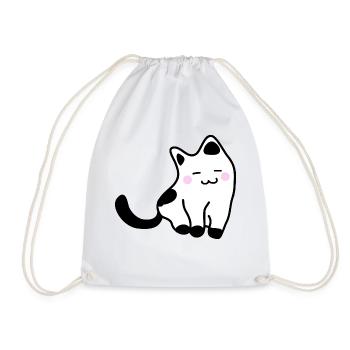 White kitten - Drawstring Bag - white - Front
