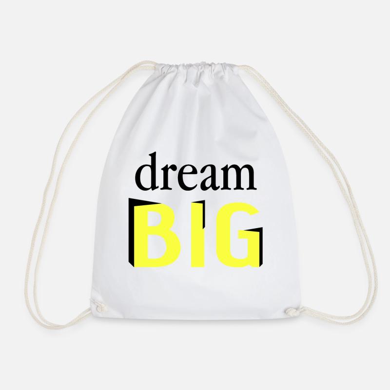 Dream big - Drawstring Bag - white