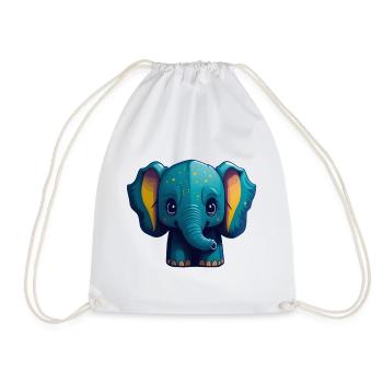 Cute Elephant - Drawstring Bag - white - Front
