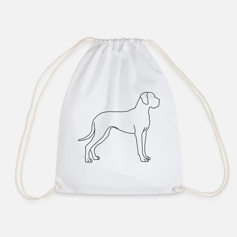 dogge lineart 1 - Turnbeutel - Weiß