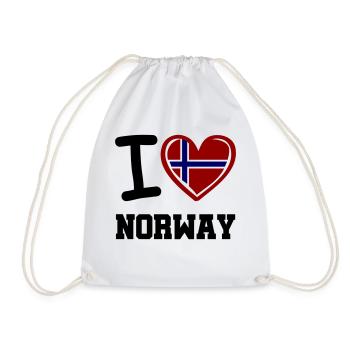 I love norway - Drawstring Bag - white - Front