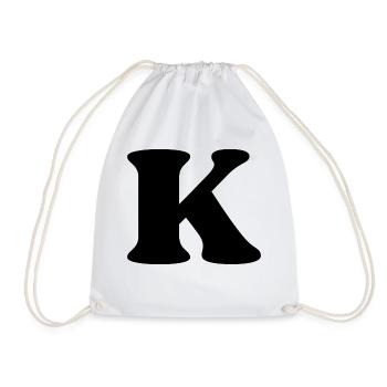 Buchstabe k - Turnbeutel - Weiß - Vorne
