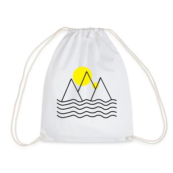Mountains by the sea - Drawstring Bag - white - Front