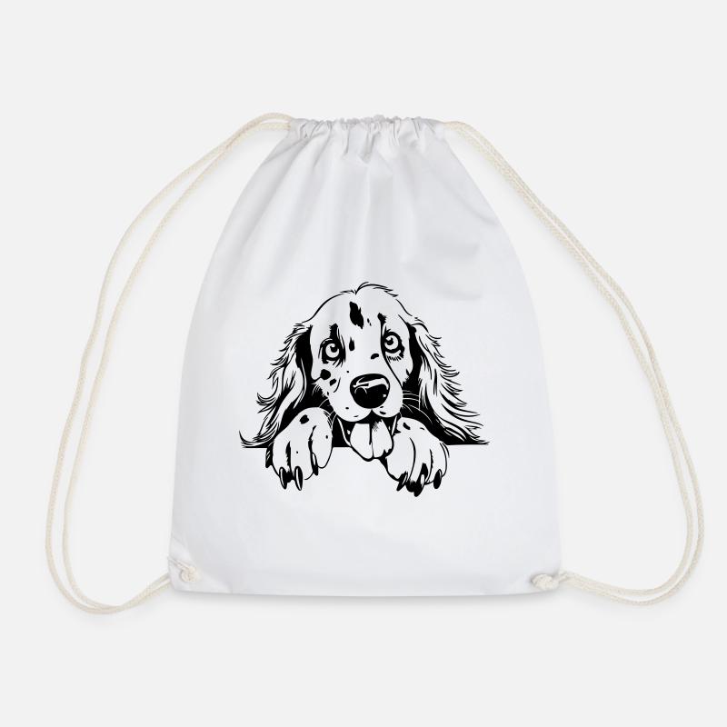 Cute Setter - Drawstring Bag - white