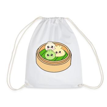Süßer Dim Sum Dampfkorb Kawaii Knödel - Turnbeutel - Weiß - Vorne