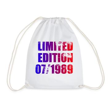 35th Birthday Limited Edition 07/1989 - Drawstring Bag - white - Front