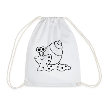 Snail Funny - Drawstring Bag - white - Front