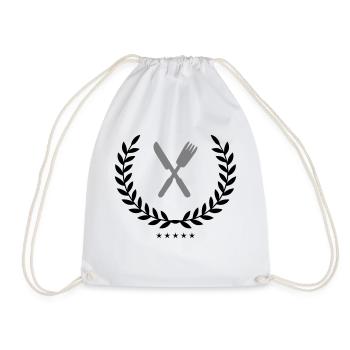 Cutlery Coat of Arms - Drawstring Bag - white - Front