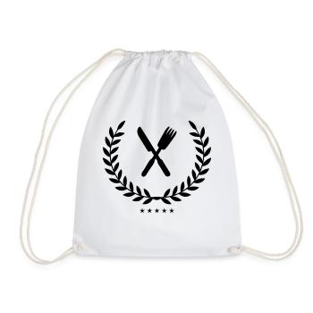 Cutlery Coat of Arms - Drawstring Bag - white - Front