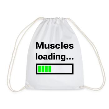 Conception amusante pour les muscles sportifs Chargement de la barre de blague - Sac de sport léger - blanc - Devant