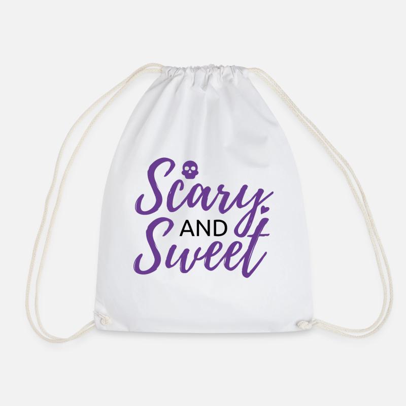 Scary and Sweet – Lettering - Drawstring Bag - white