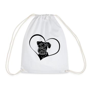 Schnauzer moyen en cœur - Sac de sport léger - blanc - Devant