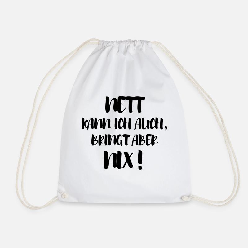 Lustiger Spruch Bild Witzig Humor Geschenkidee - Turnbeutel - Weiß