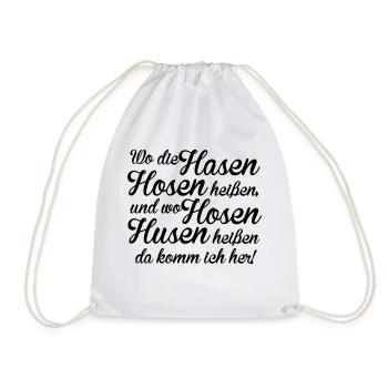Hasen Hosen - Turnbeutel - Weiß - Vorne