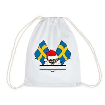 Le Père Noël drape la bannière de la Suède - Sac de sport léger - blanc - Devant