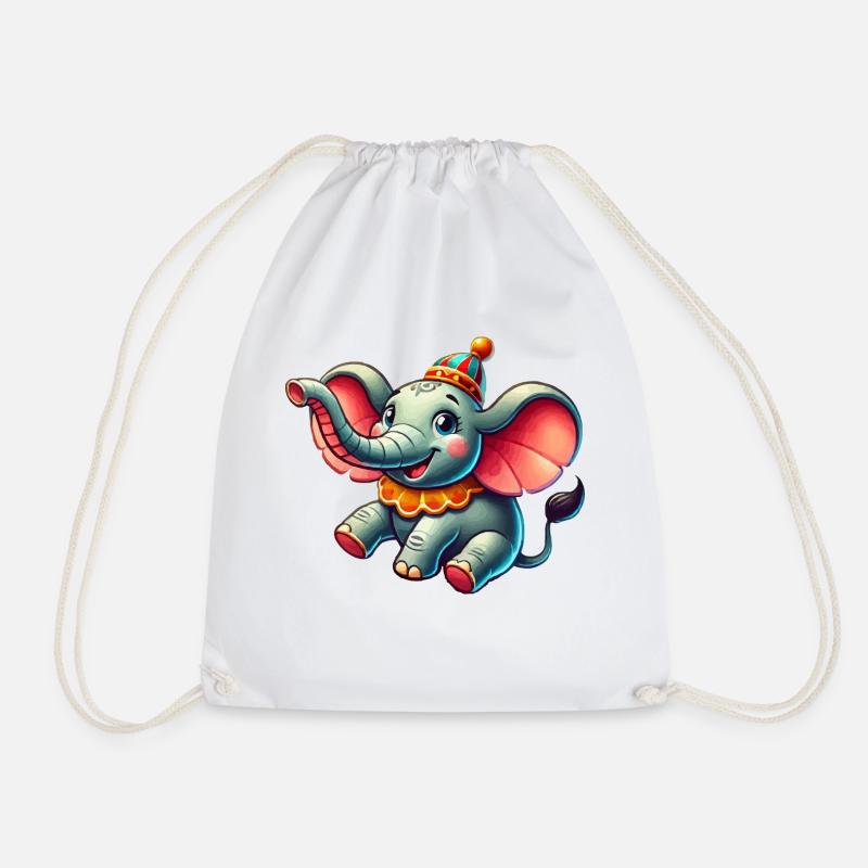 Elefant Zirkus - Turnbeutel - Weiß