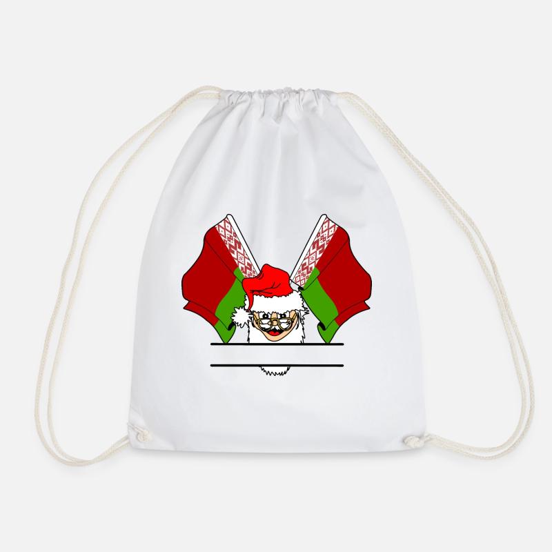 Weihnachtsmann Flagge Weißrussland Text Banner - Turnbeutel - Weiß
