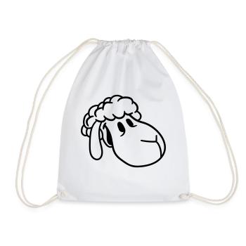 Mouton Visage Tête Mignon Mignon Agneau Cool Bande dessinée - Sac de sport léger - blanc - Devant