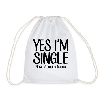 yes, I'm single - Drawstring Bag - white - Front