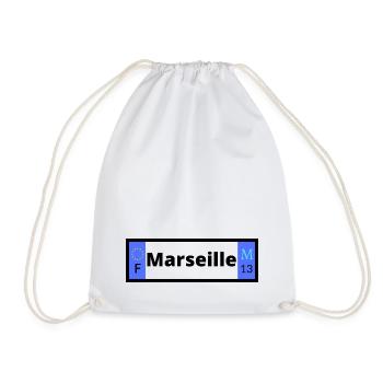 I love Marseille - Drawstring Bag - white - Front