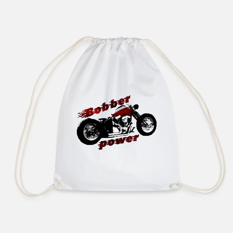 bobber power - Drawstring Bag - white