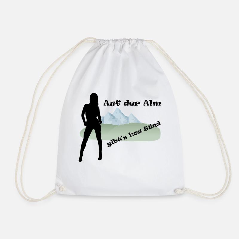 "Auf der Alm gibt's koa Sünd" by Claudia-Moda - Turnbeutel - Weiß