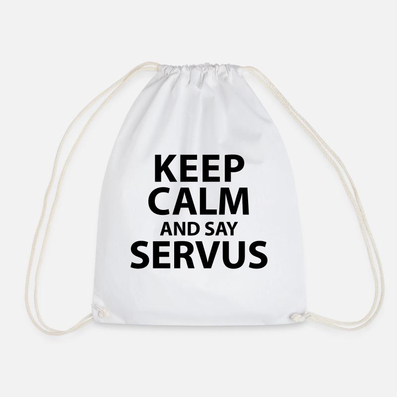 Keep calm and say Servus - Turnbeutel - Weiß