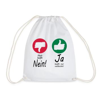 Nein heißt Nein + Daumen - Turnbeutel - Weiß - Vorne