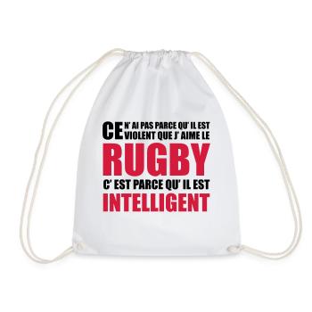 rugby - Drawstring Bag - white - Front