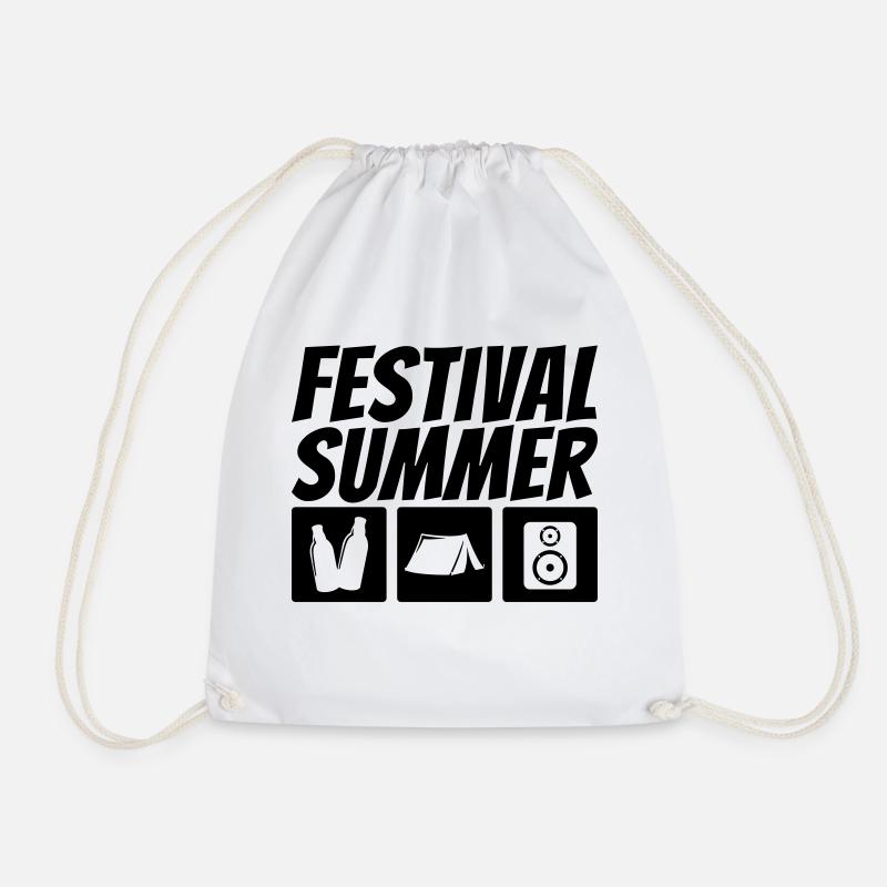 Festival Summer - Drawstring Bag - white
