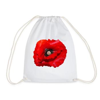 Mohn - Turnbeutel - Weiß - Vorne