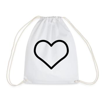 Corazone love heart Herz Liebe amor valentine - Drawstring Bag - white - Front