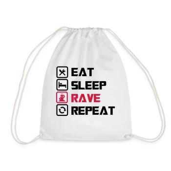 sommeil Rave repeat - Sac de sport léger - blanc - Devant