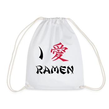 I love Ramen - Drawstring Bag - white - Front
