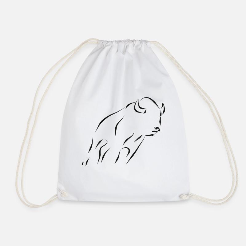 Bison - noir - Sac de sport léger - blanc