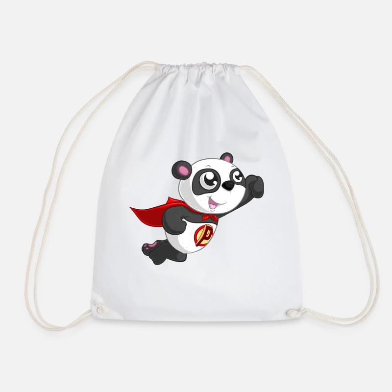 Superhelden Panda - Turnbeutel - Weiß