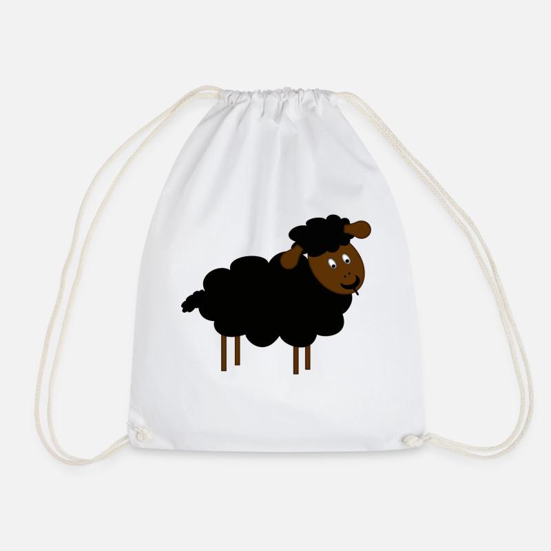 black sheep - Drawstring Bag - white