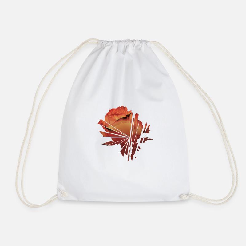 Zersplitterte Rose - Turnbeutel - Weiß