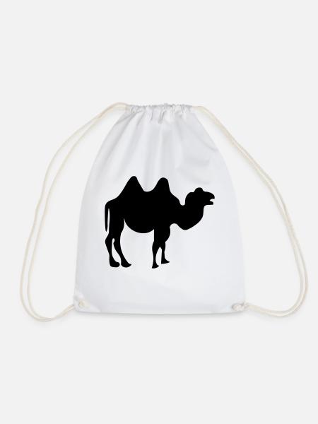 Camel design - Drawstring Bag - white