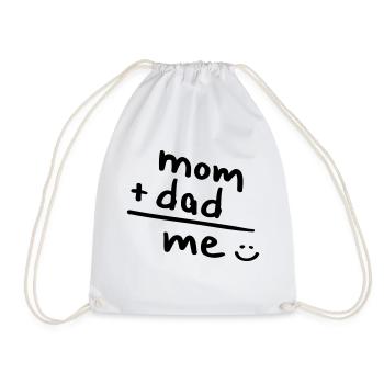 mom_dad_me__f1 - Drawstring Bag - white - Front