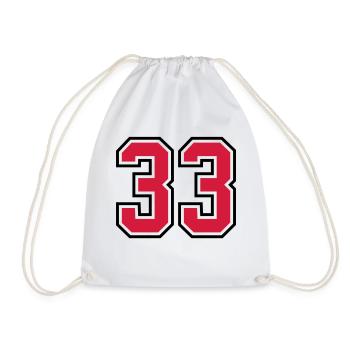 33 sports jersey football number - Turnbeutel - Weiß - Vorne
